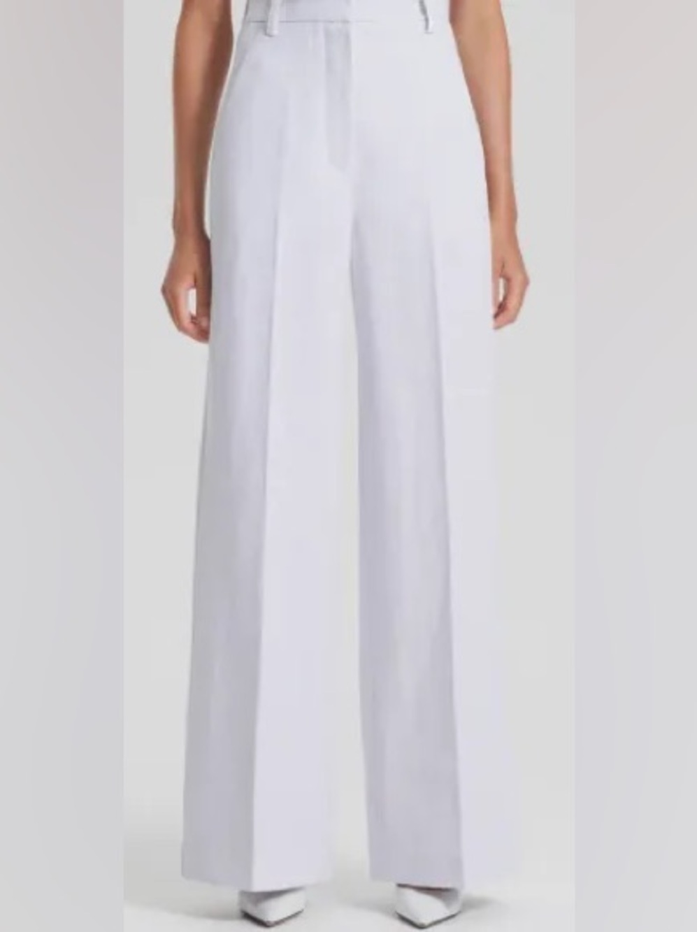 Scanlan Theodore White High-Waist Wide Leg Trousers Size 6